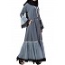 Designer front open Abaya- Grey
