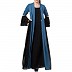 Designer abaya with attached Shrug and a belt- Blue-Black Designer abaya with attached Shrug and a belt- Blue-Black