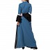 Designer abaya with attached Shrug and a belt- Blue-Black Designer abaya with attached Shrug and a belt- Blue-Black