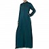 Designer Front open Nida abaya with handwork- Teal Designer Front open Nida abaya with handwork- Teal