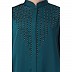 Designer Front open Nida abaya with handwork- Teal Designer Front open Nida abaya with handwork- Teal