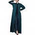 Designer Front open Nida abaya with handwork- Teal Designer Front open Nida abaya with handwork- Teal