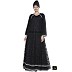 Double layered lace abaya- Black Double layered lace abaya- Black