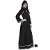Double layered lace abaya- Black Double layered lace abaya- Black