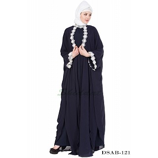 Designer Kaftan abaya - Navy Blue full flared