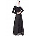 Layered abaya- Black lacey prayer set  Layered abaya- Black lacey prayer set