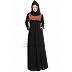 Designer pleated abaya- Black-Rust Designer pleated abaya- Black-Rust