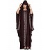 Dubai style designer Kaftan abaya- Dark Brown