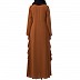 Designer abaya with falling panels- Caramel Brown