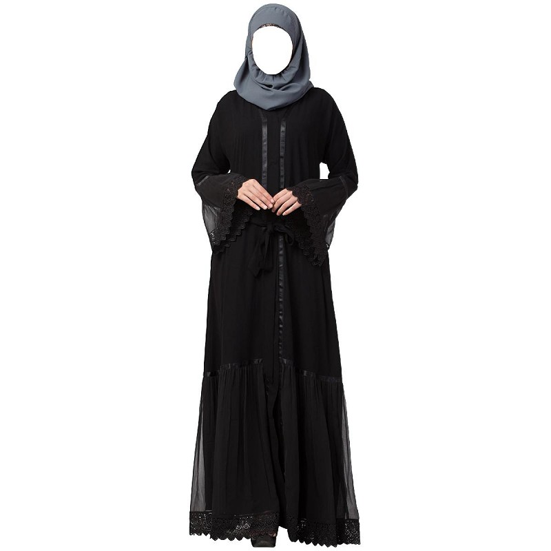 modern front open abaya