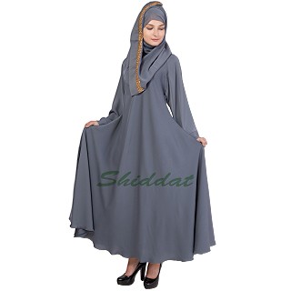 Loose Fit Abaya- Porpoise Grey