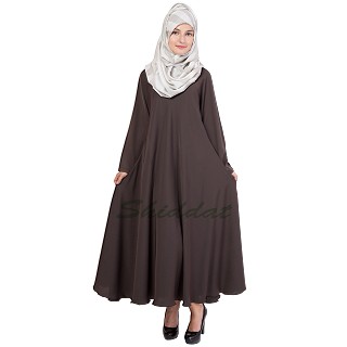 Umbrella cut abaya- Shadow Grey