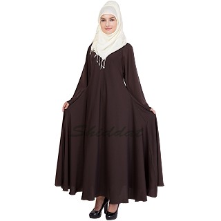 Umbrella cut abaya- Chocolate color