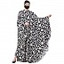 Irani kaftan with Floral print- Black-White Irani kaftan with Floral print- Black-White