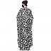 Irani kaftan with Floral print- Black-White Irani kaftan with Floral print- Black-White