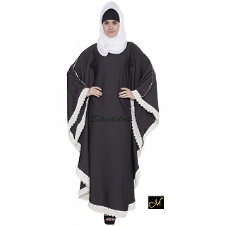  Kaftan Abaya with white lace border 