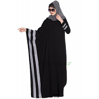 Kaftan style abaya- Black-Grey