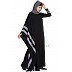 Kaftan style abaya- Black-Grey Kaftan style abaya- Black-Grey