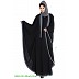Kaftan abaya with Grey borders- Black Kaftan abaya with Grey borders- Black