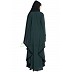 Kaftan abaya with Black borders- Green