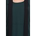 Kaftan abaya with Black borders- Green
