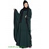 Kaftan abaya with Black borders- Green