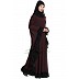 Designer kaftan abaya with Ruffled border- Wine color Designer kaftan abaya with Ruffled border- Wine color