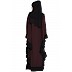 Designer kaftan abaya with Ruffled border- Wine color Designer kaftan abaya with Ruffled border- Wine color