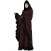 Designer kaftan abaya with Ruffled border- Wine color Designer kaftan abaya with Ruffled border- Wine color