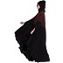 Dual colored designer Irani kaftan- Wine-Black Dual colored designer Irani kaftan- Wine-Black