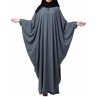 Kaftan abaya with pleats- Grey