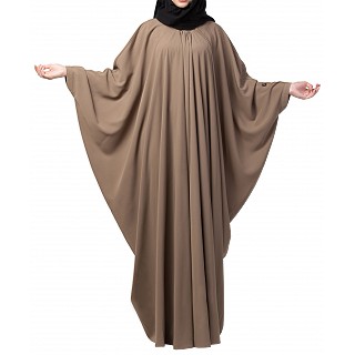 Kaftan abaya with pleats- Oat color