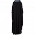 Kaftan abaya with ruffles on sleeves- Black-Grey Kaftan abaya with ruffles on sleeves- Black-Grey