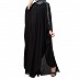 Kaftan abaya with ruffles on sleeves- Black-Grey Kaftan abaya with ruffles on sleeves- Black-Grey