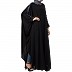 Kaftan abaya with ruffles on sleeves- Black-Grey Kaftan abaya with ruffles on sleeves- Black-Grey