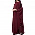 Kaftan abaya with ruffles on sleeves- Maroon-Black