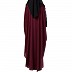 Kaftan abaya with ruffles on sleeves- Maroon-Black