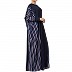 Checkered Kaftan abaya- Blue-Multi color Checkered Kaftan abaya- Blue-Multi color
