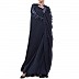 Designer Kaftan abaya with lacework- Navy Blue Designer Kaftan abaya with lacework- Navy Blue