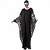 Irani Kaftan with printed panels- Black-White Irani Kaftan with printed panels- Black-White