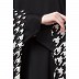 Irani Kaftan with printed panels- Black-White Irani Kaftan with printed panels- Black-White