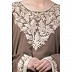 Kaftan abaya with Chikan embroidery work- Khaki