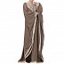 Kaftan abaya with Chikan embroidery work- Khaki
