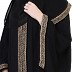 Designer Kaftan abaya with lacework- Black-Beige