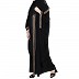 Designer Kaftan abaya with lacework- Black-Beige