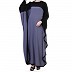 Duel colored Kaftan abaya - Grey-Black Duel colored Kaftan abaya - Grey-Black