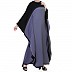 Duel colored Kaftan abaya - Grey-Black Duel colored Kaftan abaya - Grey-Black