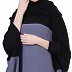 Duel colored Kaftan abaya - Grey-Black Duel colored Kaftan abaya - Grey-Black