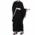 Designer Kaftan abaya with free Sleeves- Black-White