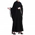 Designer Kaftan abaya with free Sleeves- Black-White